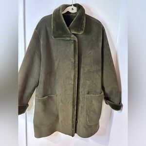 City Combi by delmod Faux suede coat size 10